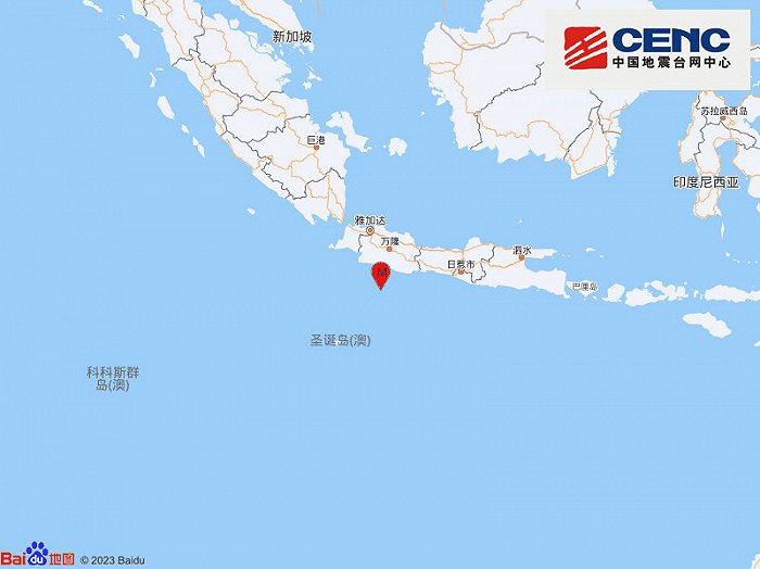 印尼爪哇岛以南海域发生6.1级地震，震源深度70千米