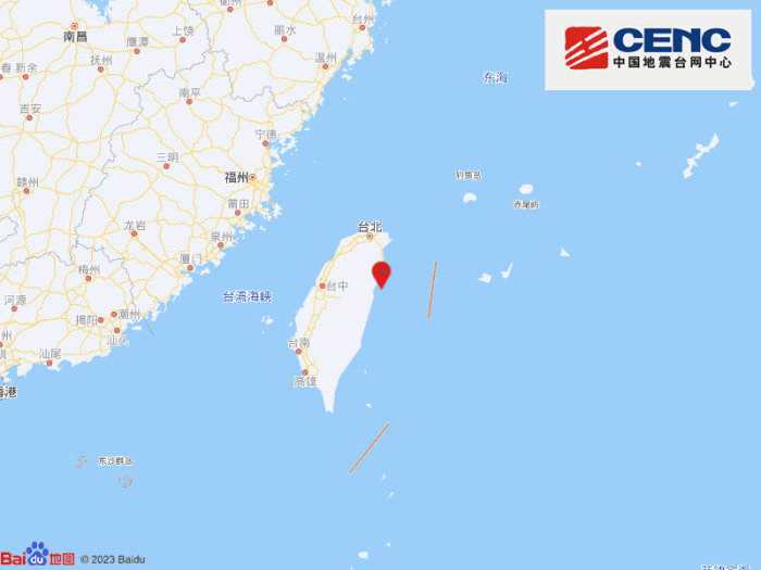 台湾花莲县海域发生4.5级地震，震源深度32千米